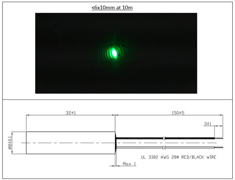 Industrial Laser Operator - D8x32mm Low Operating Temperature 0.5mW 1mW