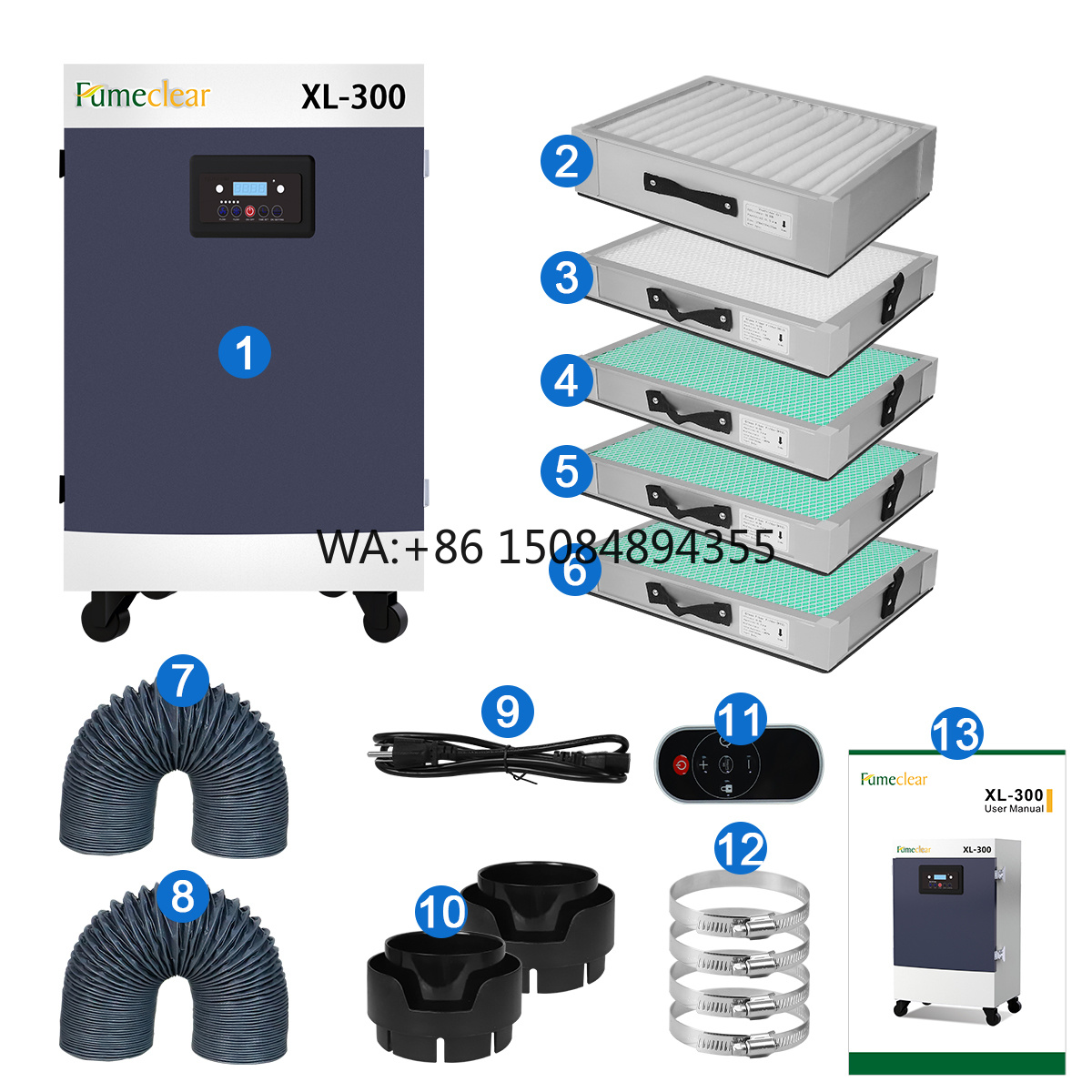 Co2 Laser Engraving Machine - H13 330W 5-stage Filters Extractor and