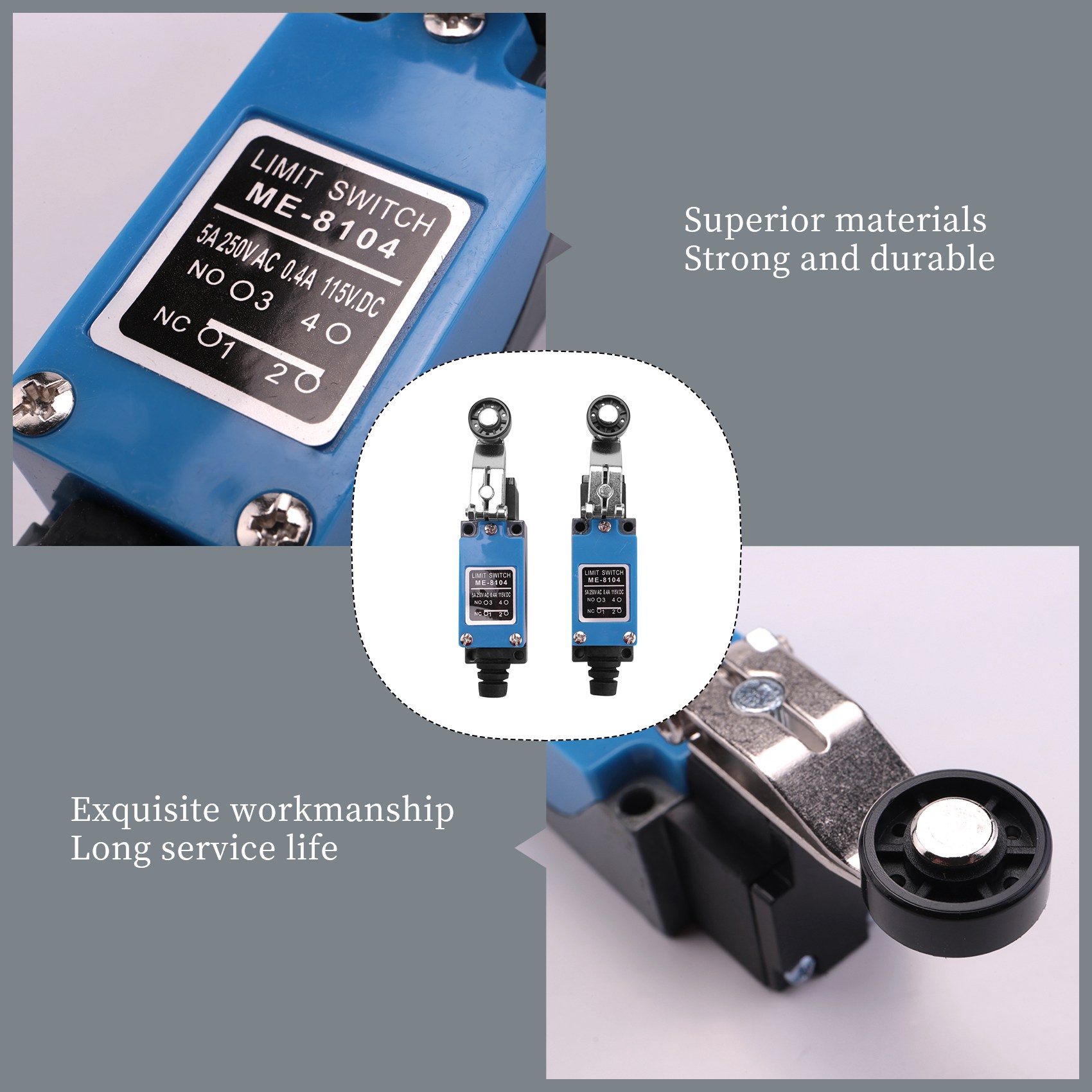 Limit Switch Cnc - B50C 10Pcs ME-8104 Momentary Roller Type