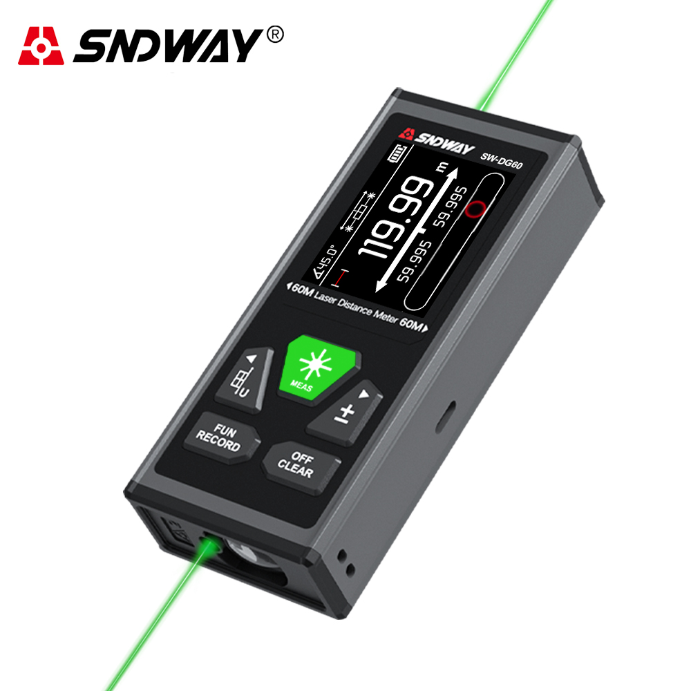 Industrial Laser Tape Measure - SNDWAY Dual Laser Distance Meter Rechargeable