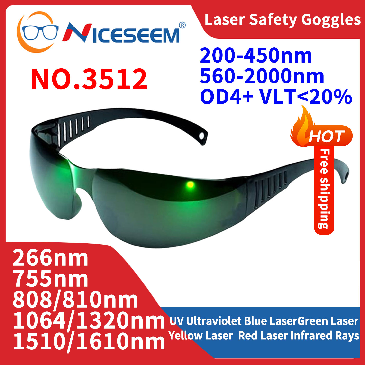 Industrial Laser Glasses - Lead Goggles Radiation Glasses Protective Safety