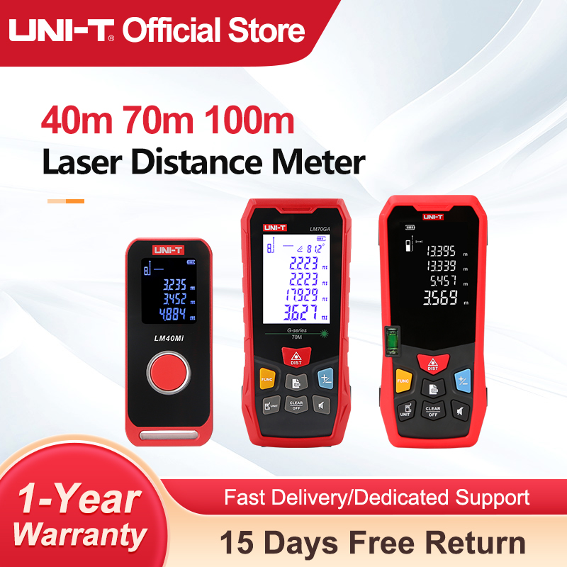 Industrial Laser Tape Measure - UNI-T Laser Rangefinder 40m 60m 70m