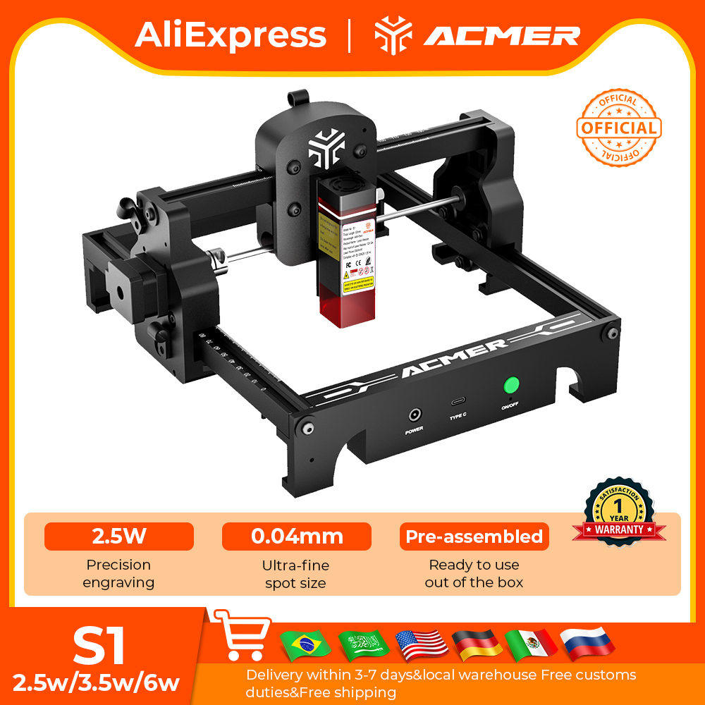 ACMER S1 Mini Laser Engraving  - Fiber Laser Cutting Machine recension och pris